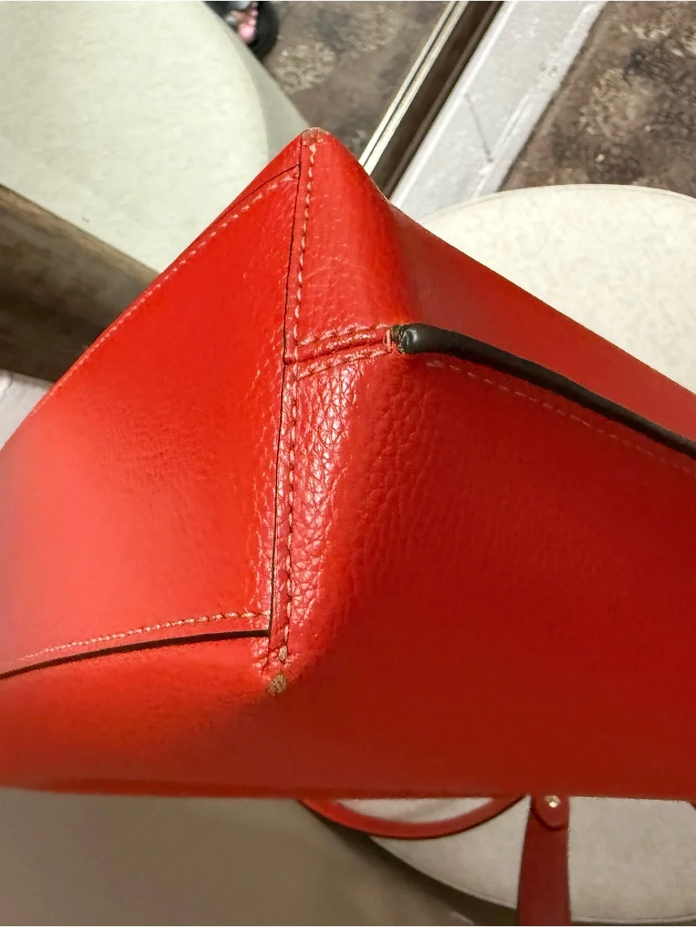 Coach Mollie Bucket Bag Miami Red Pebbled Leather Crossbody Shoulder CA214